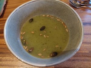 Courgette soep at Zwadderkotmolen in Oudenaarde