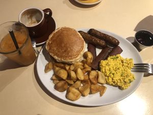 Vegan all-american with a slow boy juice at The Breakfast Club - London Bridge in South East London