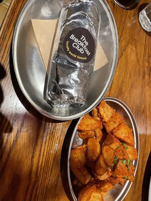 Danny burrito and home style potatoes  #Veganuary at The Breakfast Club - London Bridge in South East London