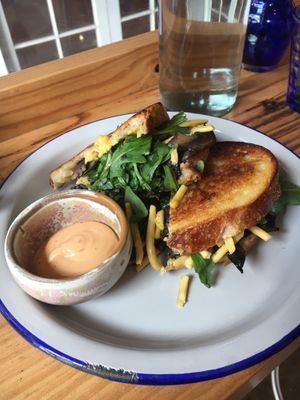 Magic mushie truffle toastie   at Earth Cafe in Port Adelaide