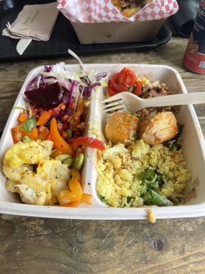 Buddha Bowl with crispy tofu and jackfruit  at Gusto in Newquay