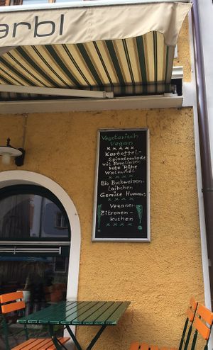 Vegan cake and dishes available   at Café Derbl in Hallstatt