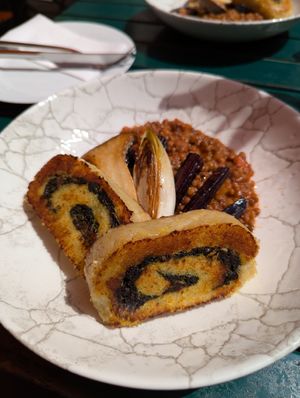 Kartoffel-Spinat-Rouladen at Café Derbl in Hallstatt