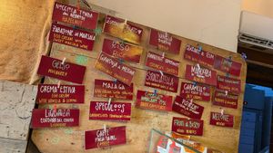 Plenty of vegan options listed in green at Sbrino in Florence