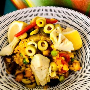 One of the specials- vegan paella- they change each week 😋  at Cabana loca in Fuengirola