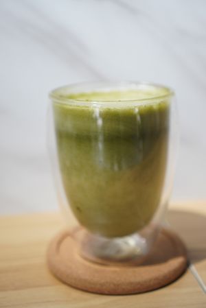 vegan matcha latte at The Plant Food  in Central Singapore