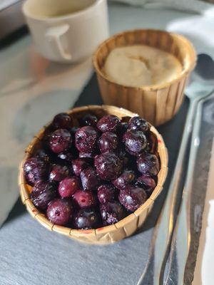 Blueberry Toufu Cheesecake  ~ 1/10/21 at The Plant Food  in Central Singapore