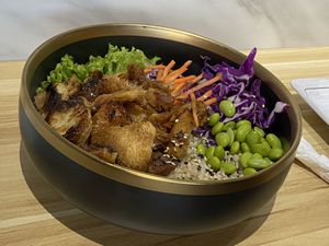 Teriyaki Monkeyhead mushroom brown rice   at The Plant Food  in Central Singapore