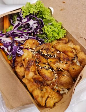 Teriyaki Moneyhead Mushroom Rice ~ 24/5/22 at The Plant Food  in Central Singapore