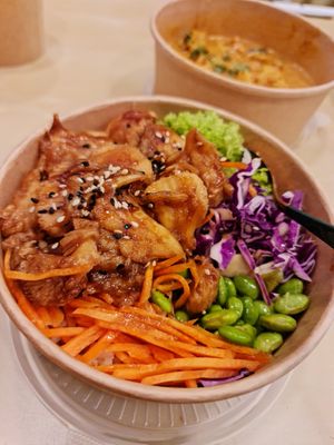 Teriyaki Moneyhead Mushroom Rice ~ 17/6/22 at The Plant Food  in Central Singapore