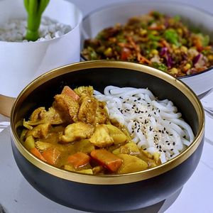 Japanese Monkeyhead Mushroom Curry Udon at The Plant Food  in Central Singapore