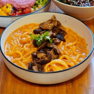 Creamy Rose Udon at The Plant Food  in Central Singapore