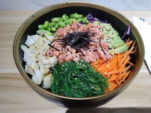 Spicy "Tuna" poké bowl at The Plant Food  in Central Singapore