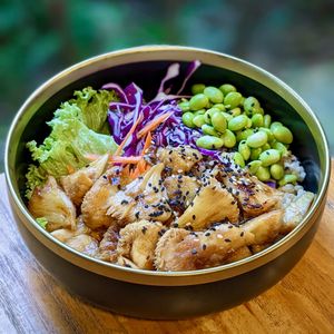 Teriyaki Monkeyhead Mushroom Rice at The Plant Food  in Central Singapore