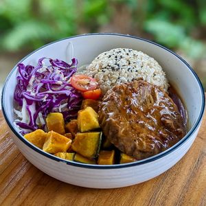 Vegan Hamburg Steak at The Plant Food  in Central Singapore