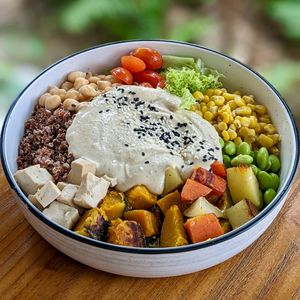 Garlic Hummus Buddha Bowl at The Plant Food  in Central Singapore