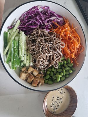 Creamy miso rainbow bowl at The Plant Food  in Central Singapore