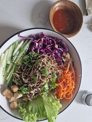 Thai chilli soba rainbow bowl at The Plant Food  in Central Singapore