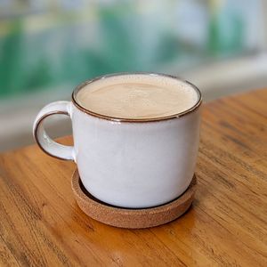 Vegan Hot Oolong Oat Milk Latte at The Plant Food  in Central Singapore