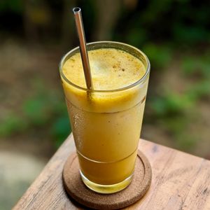 Vegan Iced Spiced Golden Oat Milk Latte at The Plant Food  in Central Singapore