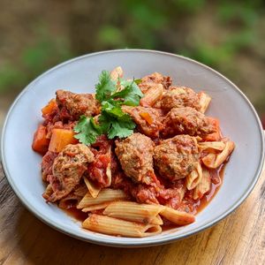Vegan Mushroom Meatball Marinara Pasta at The Plant Food  in Central Singapore
