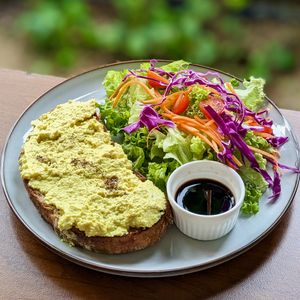 Creamy Vegan Egg Mayo on Rye Sourdough Toast at The Plant Food  in Central Singapore