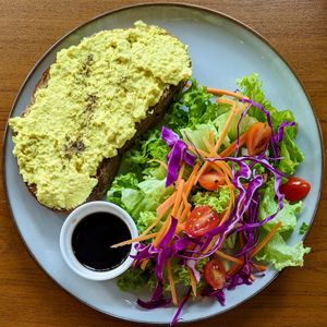 Creamy Vegan Egg Mayo on Rye Sourdough Toast at The Plant Food  in Central Singapore