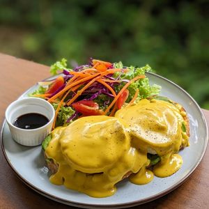 Vegan Avocado Benedict on Rye Sourdough at The Plant Food  in Central Singapore