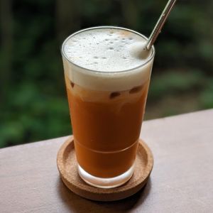 Vegan Iced Thai Red Milk Tea at The Plant Food  in Central Singapore