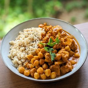 Vegan Cauliflower Chickpea Tempeh Curry Rice at The Plant Food  in Central Singapore
