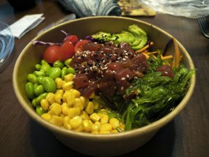 Marinated Watermelon Poke Bowl at The Plant Food  in Central Singapore