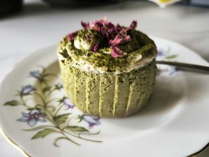 matcha tofu cheesecake at The Plant Food  in Central Singapore