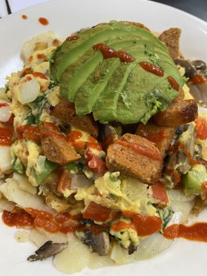 Spicy vegan bowl  at The Broken Yolk Cafe in Buena Park