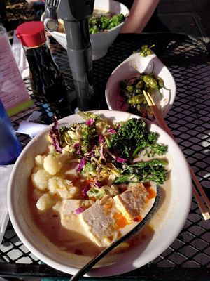 Veggie ramen at Craft Ramen in Santa Barbara