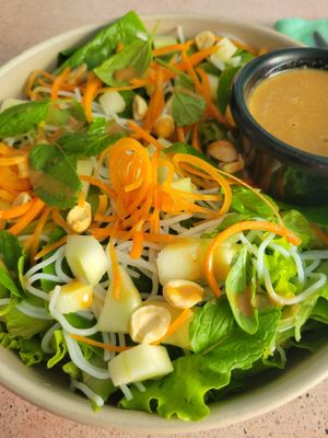 Thai noodle salad at Crisp in Roatan