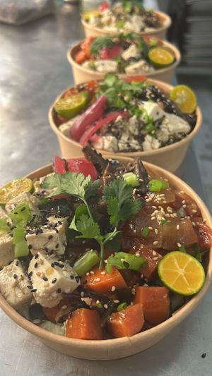Trifecta Poke Bowl:  Beet Poke, Tofu Poke, Carrot Poke #Veganuary at Fu'una Cultures-I'm Into Something Good in Guam