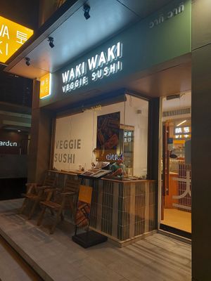 Shop front at WAKI WAKI Veggie Sushi in Bangkok