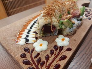 Naked samurai maki at WAKI WAKI Veggie Sushi in Bangkok