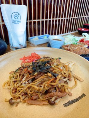 Yakisoba  at WAKI WAKI Veggie Sushi in Bangkok