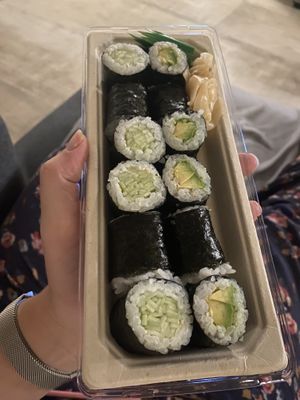Cucumber maki and avocado maki - takeaway   at WAKI WAKI Veggie Sushi in Bangkok