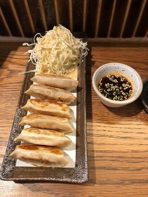 Classic gyozas  (so good!) at WAKI WAKI Veggie Sushi in Bangkok