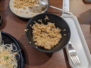 Fried garlic rice at WAKI WAKI Veggie Sushi in Bangkok
