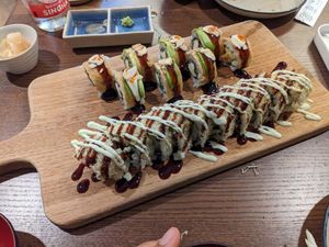 Two sushis at WAKI WAKI Veggie Sushi in Bangkok