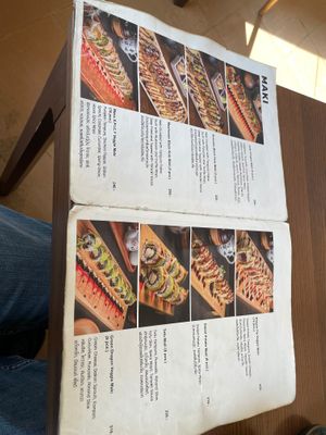 Menu at WAKI WAKI Veggie Sushi in Bangkok