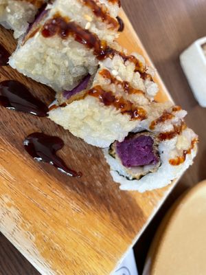 Sweet potato sushi at WAKI WAKI Veggie Sushi in Bangkok