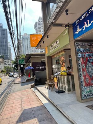 Outside at WAKI WAKI Veggie Sushi in Bangkok