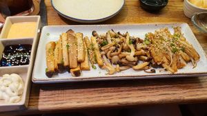 Assorted mushroom butter yaki at WAKI WAKI Veggie Sushi in Bangkok