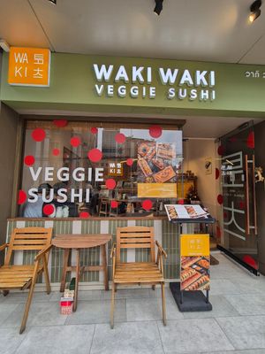 Store front at WAKI WAKI Veggie Sushi in Bangkok