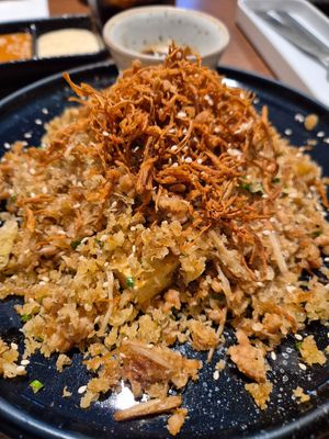 Side - enoki mushrooms tempura at WAKI WAKI Veggie Sushi in Bangkok