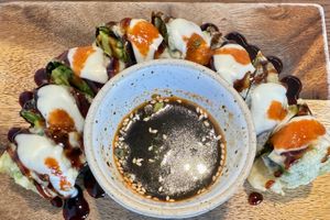 Avocado sushii  at WAKI WAKI Veggie Sushi in Bangkok